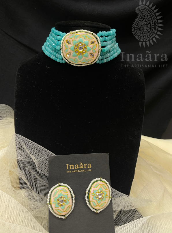 Victorian Kundan Choker Necklace Set