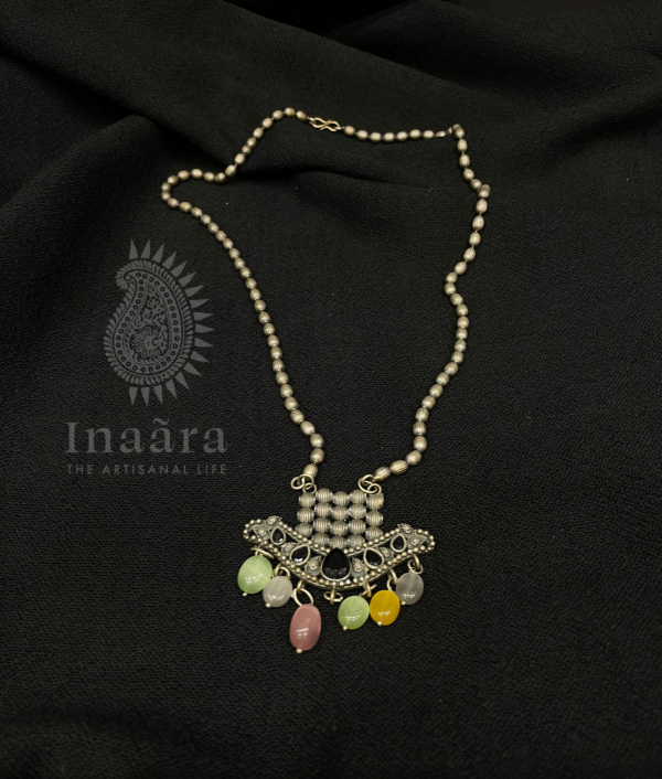 Ethnic Medallion Necklace w/Natural Stone (copy)