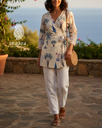 Jungle Print Schiffli Kimono