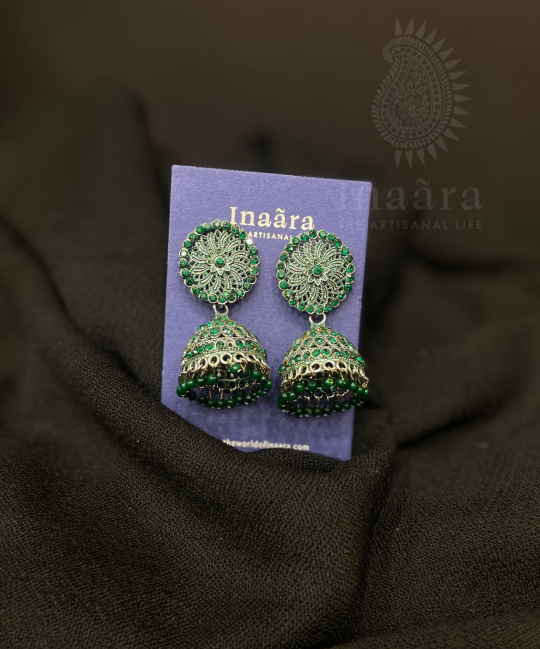 Jhumka Earring-Green