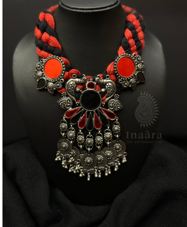 Handmade Silver Oxidized Bib Necklace (copy)