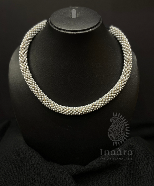 Silver Coated Bead Necklace