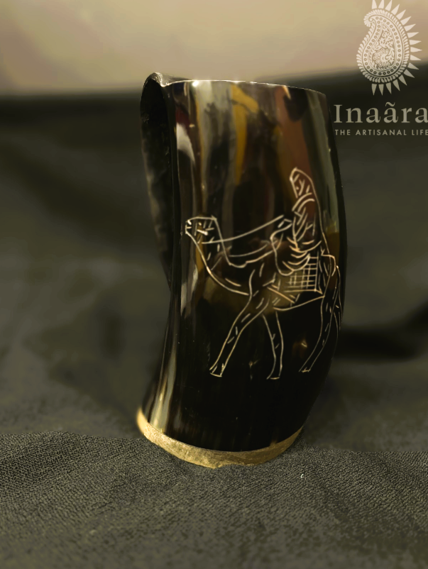 Natural Horn Mug - Desert Rider