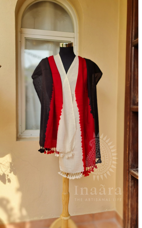 Bhujodi Three Shade- Red, Black, White