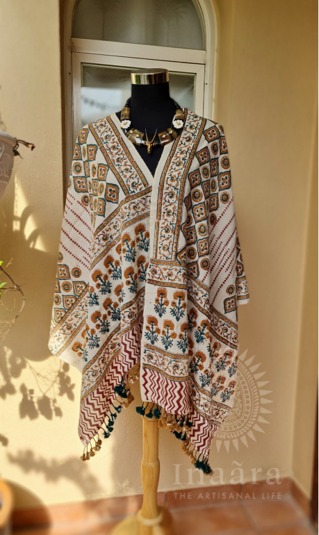 Fusion Cut Block Print Bhujodi Stole (copy)