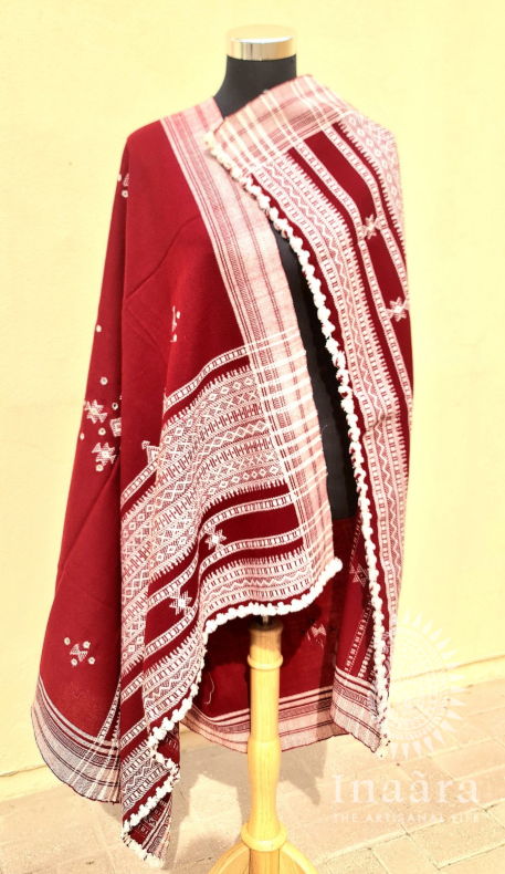 Mirror Work Bhujodi Full Shawl- Blue Violet (copy)