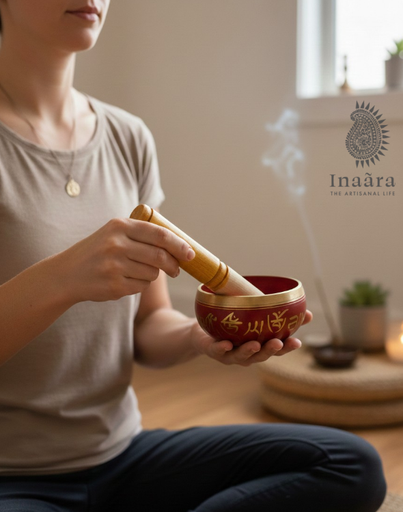 Brass Singing Bowl w/Wooden Striker