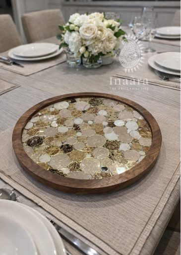 Lazy Susan- Brown/Gold
