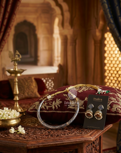 Meenakari Choker Necklace Set-Blue