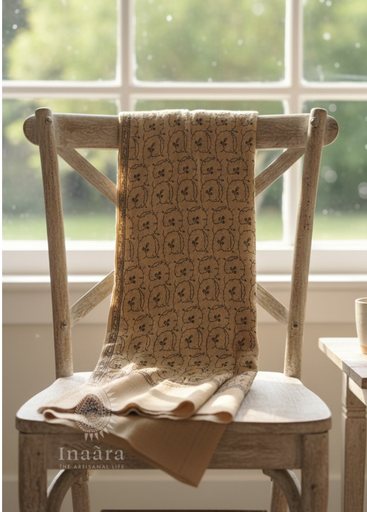 Sozni  Embroidery Shawl-Beige