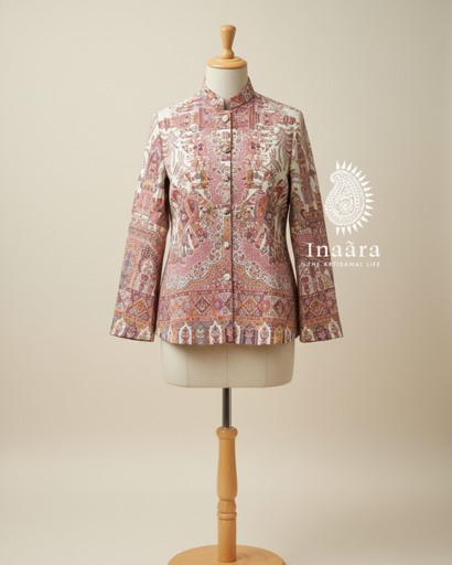 Zar-E Paisley Jacket- Cream/Red