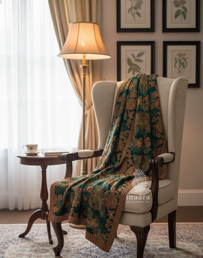 Embroidered Dupatta- Green Floral