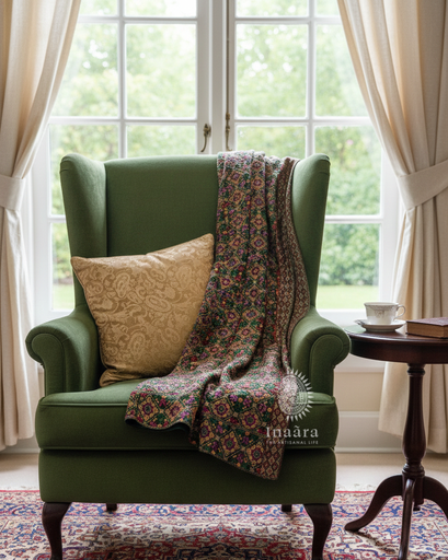 Embroidered Dupatta- Floral Grid