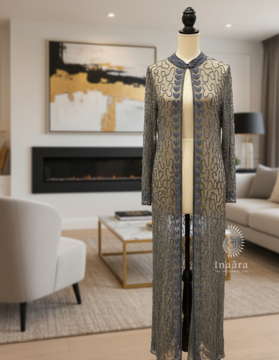 Layla Evening Coat- Grey