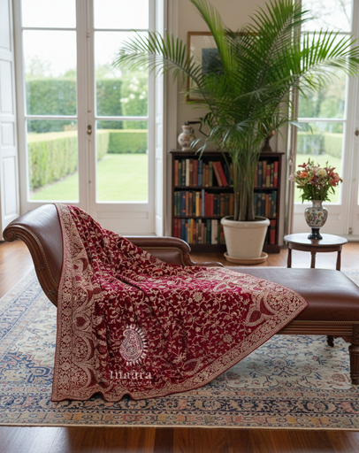 Embroidered Velvet Shawl-Black/Brown Floral (copy)