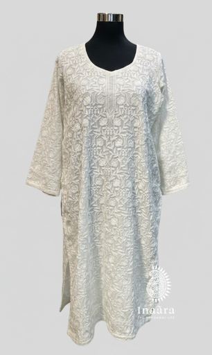 Kashmiri Kurti/Long - White