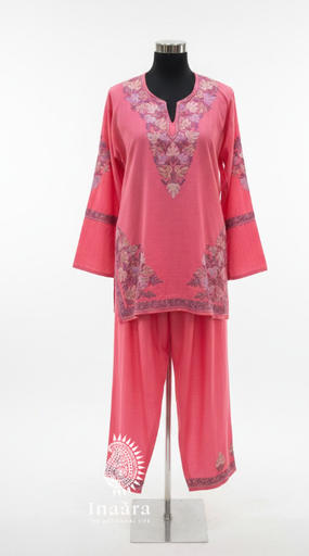 Embroidery Kurti Suit / Pink -  46