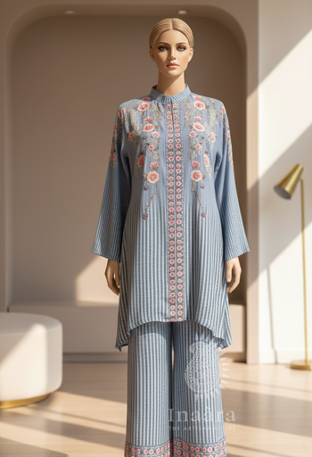 Kurta Set-Dusty Blue