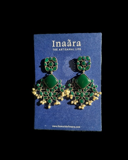 Green Kundan Earrings