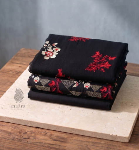 Karandi 3pc Suit Unstitched - Black