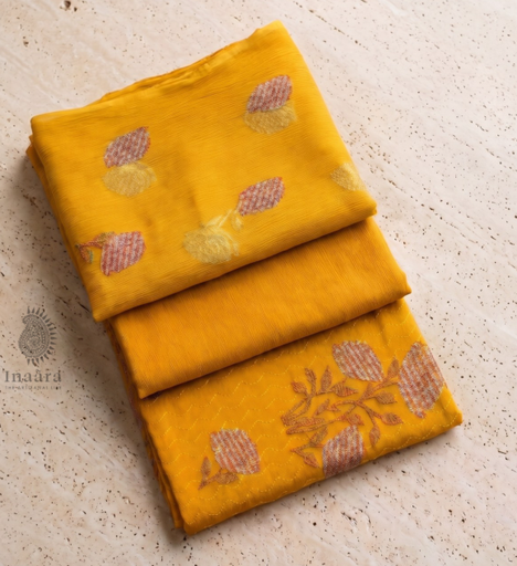 Karandi 3pc Suit Unstitched - Mustard