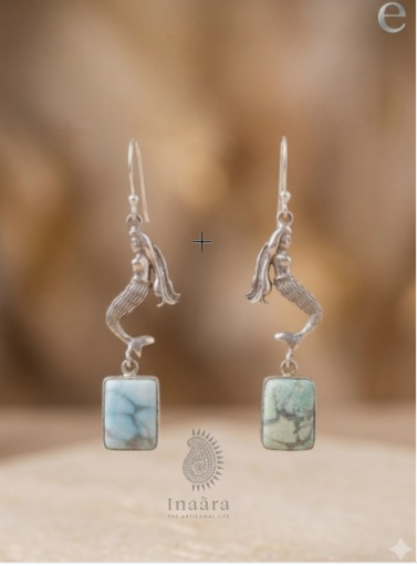[jewellery] Silver Mermaid Dangle Earrings