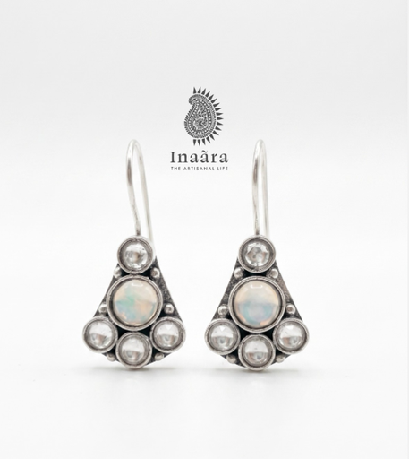 Artisanal Multi-Stone Triangle Dangles
