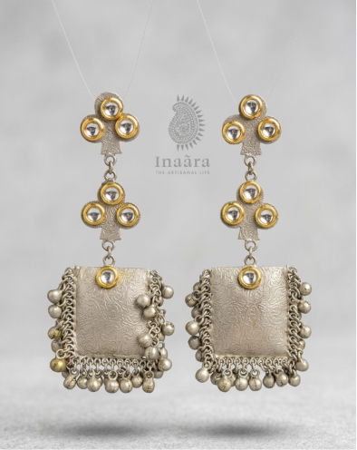 [earrings, jewellery, chandi, dangles] Chandi Ghungroo Earrings