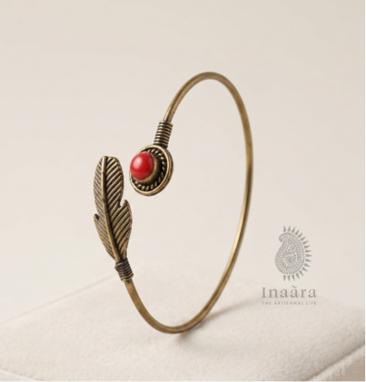 Red Stone Feather Cuff 