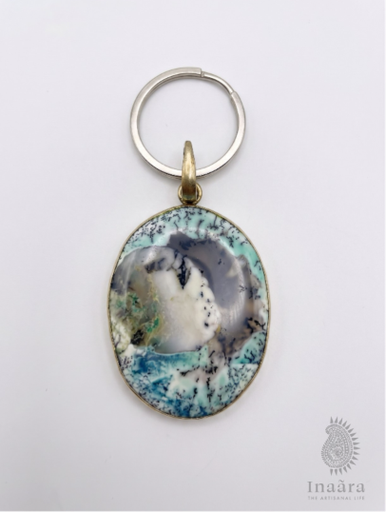 Ocean Mist Oval Gemstone Charm
