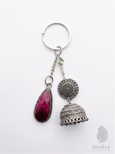 Ruby Bloom Jhumka Keychain
