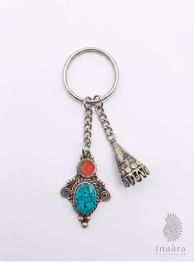 Style Jhumka and Turquoise Stone Keyring