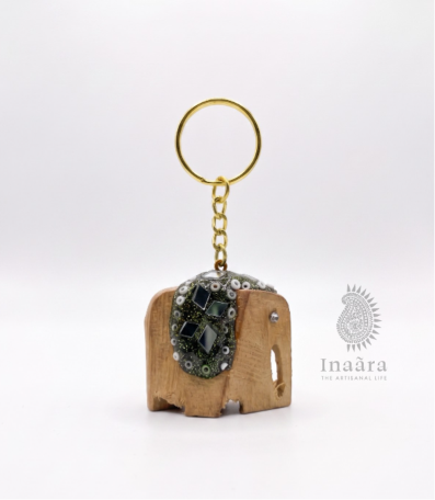 Wooden Handmade Elephant Key Chain 