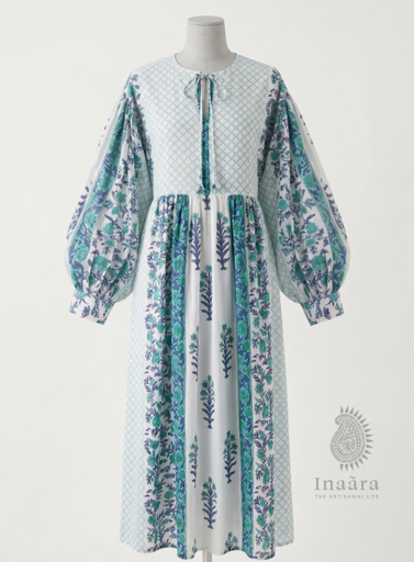 Zehra BloclPrinted Dress-Blue