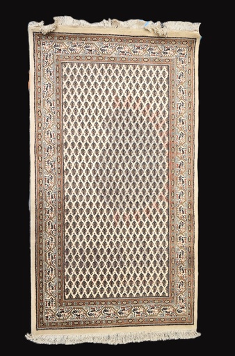 [inaara_sp00578] Sarouk-Mir Hand Knotted Carpet Ivory