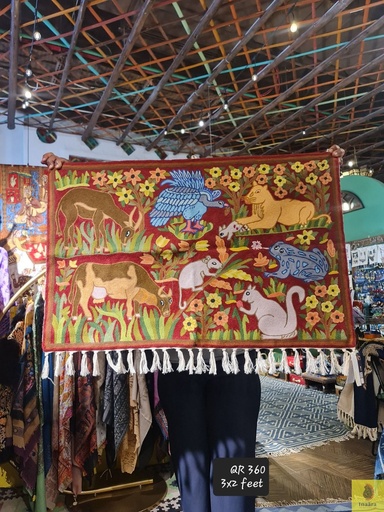 [inaara_sp00342] Animal patterned tapestry (3x2 feet)