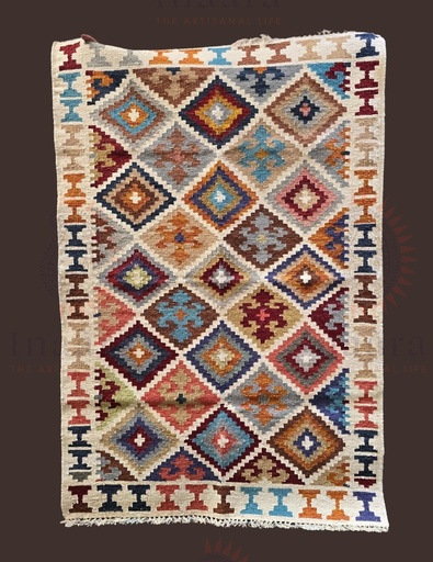 [inaara_sp00188] Deepak Handwoven Dhurrie