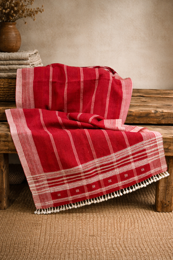 [inaara_sp00192] Nomadic Desert Wool Shawl from Kutch | Handwoven