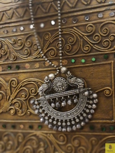 [inaara_sp00478] Oxidised Chandni Neckpiece