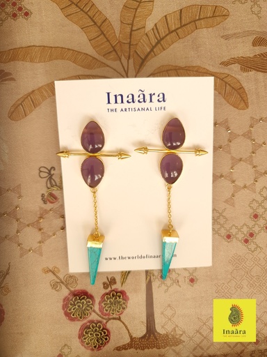 Raw Stone Handcrafted Earrings