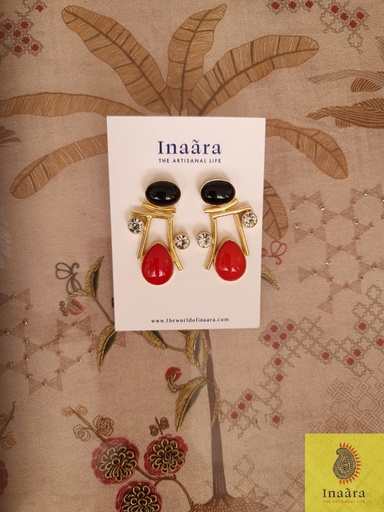 [inaara_sp00549] Raw Stone Handcrafted Earrings