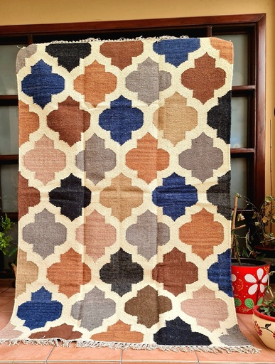 [inaara_sp00019] Arbi Wool Dhurrie Earth Tone