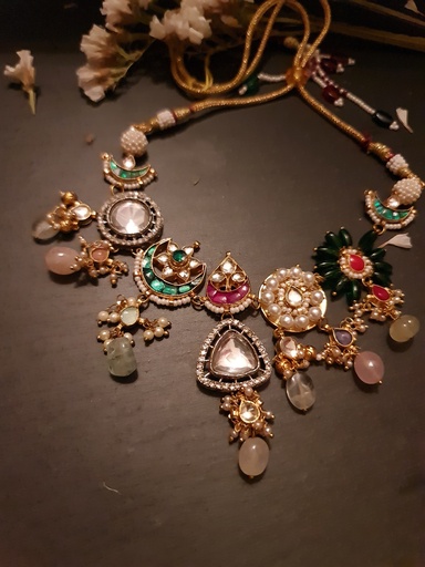[inaara_sp00193] Designer Pachi Kundan Necklace