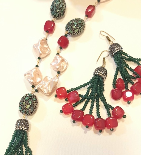 [inaara_sp00704] Victorian mala long necklace set