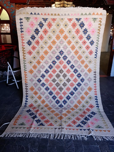 [inaara_sp00303] Heeralal Handwoven Dhurrie - Clay