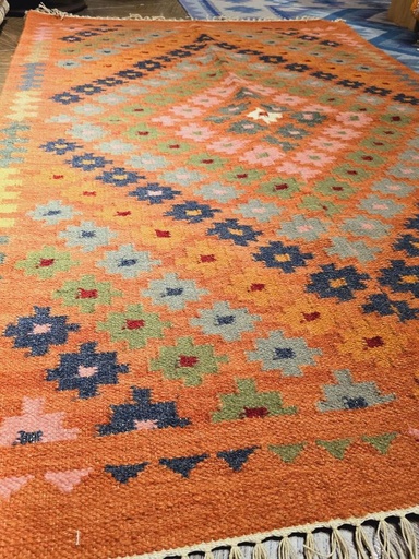 [inaara_sp00302] Heeralal Earthtone Wool Dhurrie