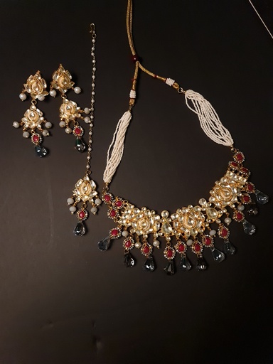 [inaara_sp00558] Bridal Quartz Kudan Necklace Set