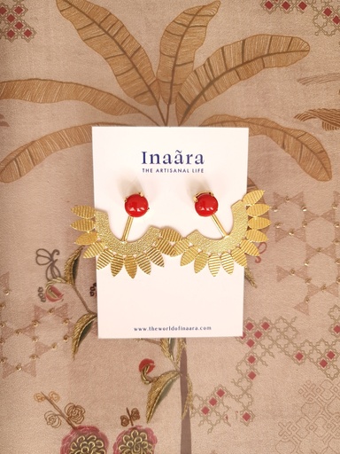 [inaara_sp00537] Raw Stone Handcrafted Earrings