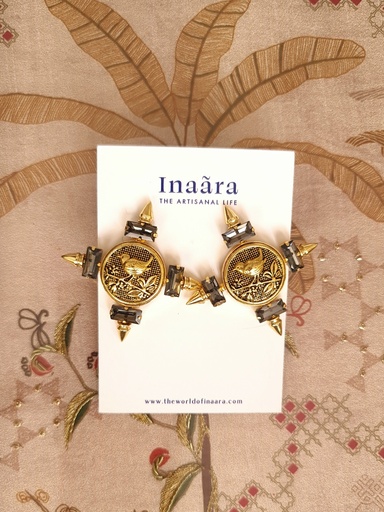 [inaara_sp00553] Raw Stone Handcrafted Earrings