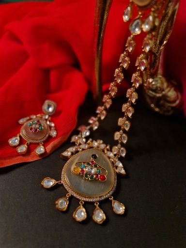 [inaara_sp00309] High Polki Bela Set (Warm White)